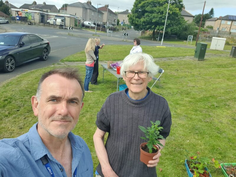 Keighley West Councillors Seed Planting on Braithwaite Avenue